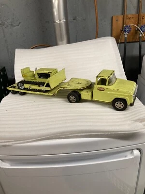Tonka Vintage Verde Bulldozer y Low Boy Set Buen Estado Foto 1 de 4