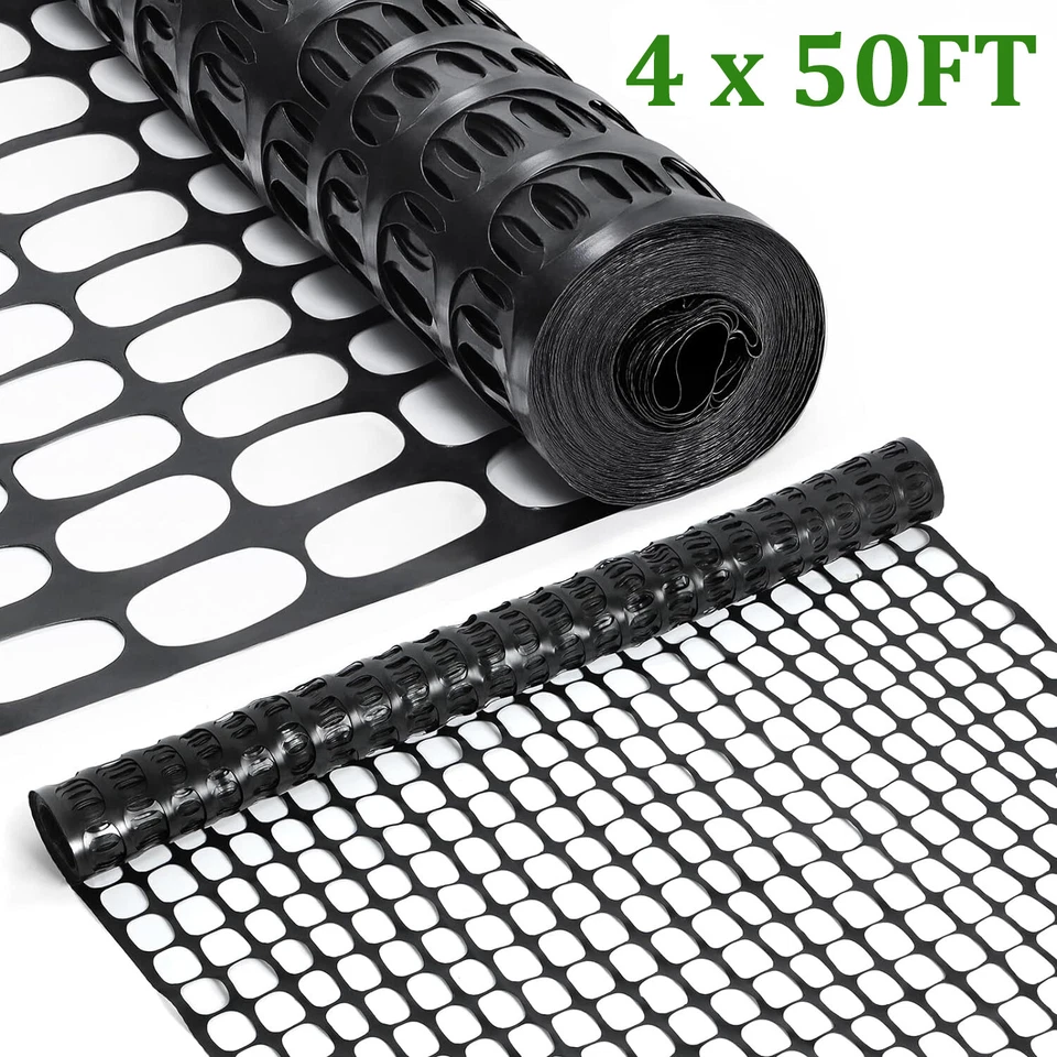 4 x 50FT Plastic Safety Fence with Zip Ties Garden Fence, Snow Fence for Garden - Image 1 of 4