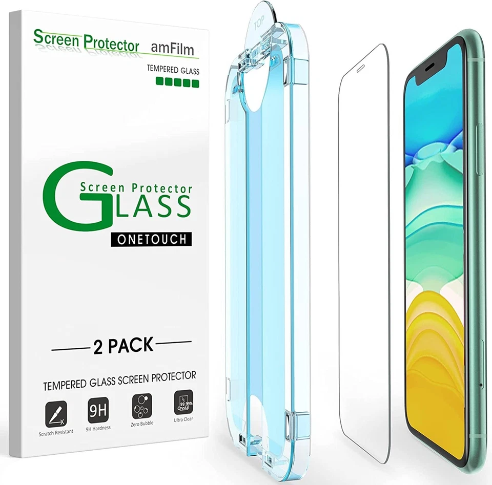 amFilm OneTouch Glass Screen Protector for iPhone 11 and XR with Easy Install - Image 1 of 1
