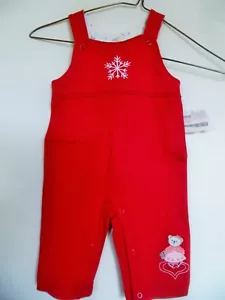 THE KIDS SOURCE MÄDCHEN 3-6 MONATE TOMATENROTER STRAMPLER OVERALL - Bild 1 von 3
