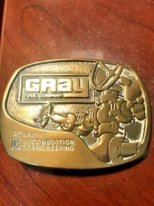 Vintage 78 Gray Tool Company GE Combustion Engineering Solid Brass Belt Buckle - Picture 1 of 3