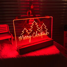 Personalized Merry Christmas Tree Sign Custom USB Night Light LED Engraved Signs