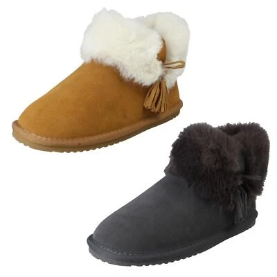 Ladies Hush Puppies 'Ayana Bootie' Suede Warm Lined Slipper Boots - Image 1 of 3