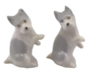 Vintage Germany Porcelain Blue & White Scotty Dog Figurine Miniature Lot of 2 - Picture 1 of 12