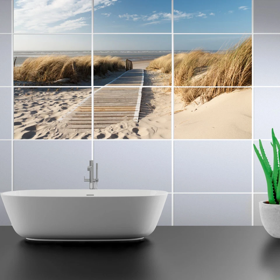 FoLIESEN Fliesenaufkleber - selbstklebendes Fliesenbild - Weg zum Strand - Bild 1 von 1