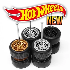 1/64 Scale BBS LM v3 20 SPOKE Real Riders Wheels Rims Tires Set for Hot - Picture 1 of 1
