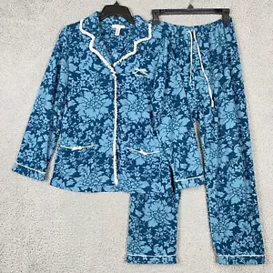 Vera Wang Women's S Floral Soft Fleece Button Top & Pants Pajama Set Sleepwear - Picture 1 of 12