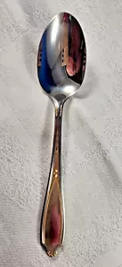 Cucchiaio zuppa Yamazaki Giappone Victoria oro accento posate acciaio inox lucido 7 1/4 in - Foto 1 di 3