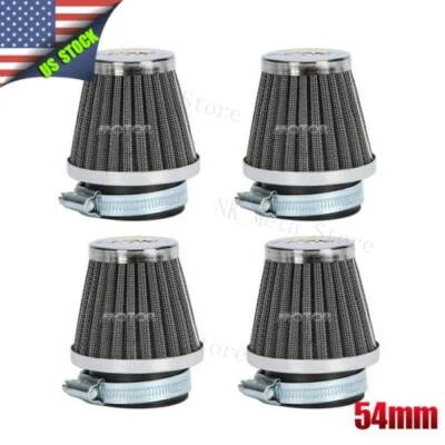4pcs Universal Motorcycle 54MM Air Pod Filters For Honda Suzuki Yamaha Kawasaki Foto 1 de 4
