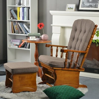 Glider Chair Thick Cushion Rocking Chair with Ottoman for Nursing & Relaxing USA - Image 1 of 4