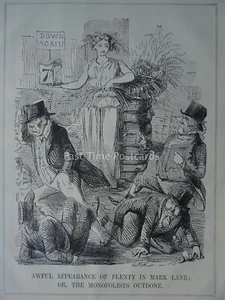 London Stock Market MARK LANE MONOPOLISTS OUTDONE Original 1847 Victorian Print - Picture 1 of 2