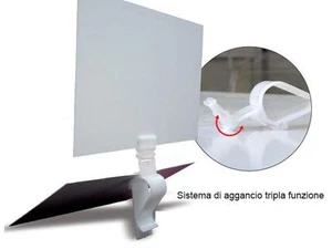 30 ESPOSITORI PORTA CARTELLINI PREZZI SNODABILE CON TENAGLIA - Foto 1 di 1