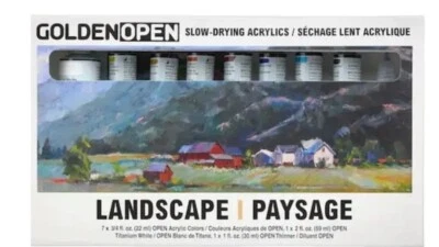 SLOW-DRYING SET Open Acrylic 🎨  Landscape Color Set Of 8 GOLDEN ARTIST COLORS - Image 1 of 3