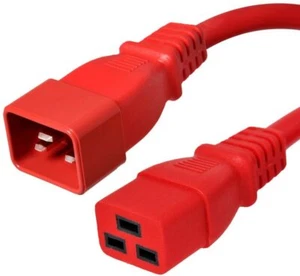 15 PACK LOT 8ft IEC C20 - C19 Red Power Cord 12AWG 20A/2500W 100-250V 2.4M - Picture 1 of 1