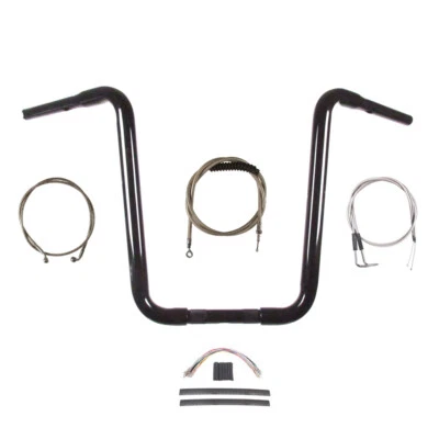 Kit de manillar Ape Hanger 1990-1995 Harley-Davidson Dyna 1 1/4" negro estrecho 16" Foto 1 de 2