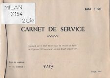CARNET DE SERVICE - MAT 1020 - MILAN 7154 - Tirage de 1982