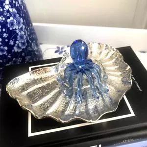 Silver Alloy Nautilus Shell Coin Key Trinket Tray Dish Hampton Nautical Coastal - Picture 1 of 10