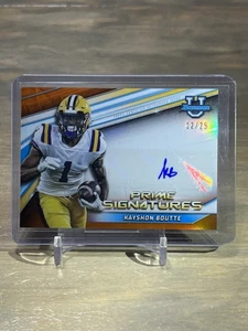 Bowman U 2021 cromo Kayshon Boutte Prime Signatures refractor naranja automático #/25 - Imagen 1 de 2