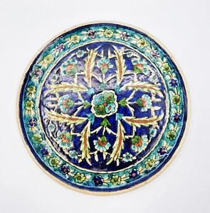 FINE ANTIQUE PALESTINE IZNIK STYLE 9 INCH PLATE / DISH c1925 DAVID OHANNESSIAN - Picture 1 of 8