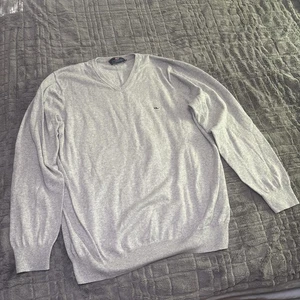 Vineyard Vines Sweater Men's Large Gray V-Neck Whale Logo - Picture 1 of 7