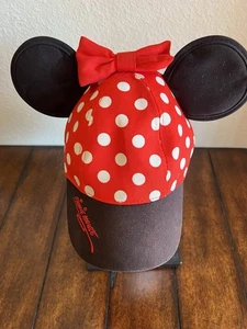 Cappello Disney Parks Minnie Mouse rosso orecchio a pois Disneyland vacanze gioventù - Foto 1 di 7