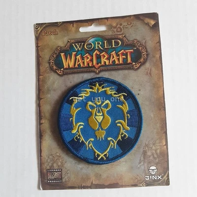 Nuevo con etiquetas Parche redondo bordado World Of Warcraft Alliance Lion 3" azul, Jinx, 2006 Foto 1 de 3