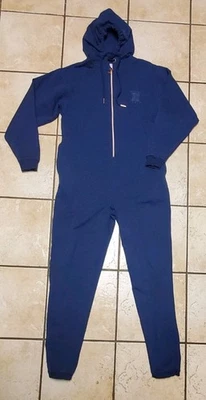Savage X Fenty Sleep Hooded Jumpsuit Size 4-6 Blue With Drawstring  - Image 1 of 4