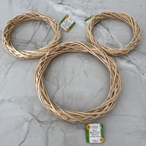 3 wood blend base wreath Floral Garden 12" and Two 9" Wreaths New with tags - Picture 1 of 4