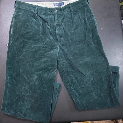 Pantalones Andrew De Colección Polo Ralph Lauren Años 90 Para Hombre Verde Pana Puños 38W x 29L Foto 1 de 4