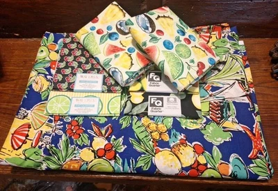 Fruit Destash Fabric Lot FQs Yds Cotton+ Quilting Cherry Lemons Pineapple Lime - Image 1 of 4