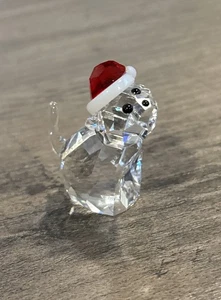 Neu Swarovski Kristall Katze mit Weihnachtsmütze Figur, nicht mehr im Handel erhältlich 2016 MIB #5060448 - Bild 1 von 9