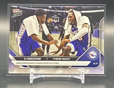 2025-26 Topps Now VJ Edgecombe Rookie Tyrese Maxey #32 Philadelphia 76ers - Image 1 of 3
