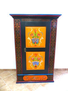 Bauernschrank Weichholzschrank bemalt - Bild 1 von 13