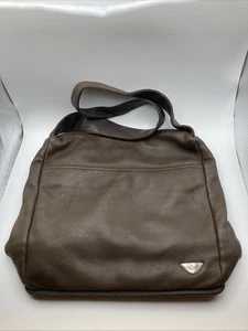 Bolso de hombro/cartera Dockers vintage de cuero marrón con cremalleras - Imagen 1 de 20