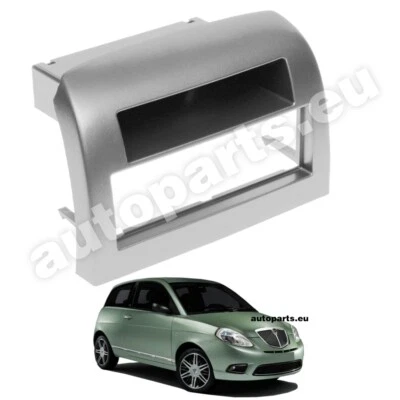 Mascherina Adattatore Autoradio Stereo 1 DIN Lancia Ypsilon dal 2003 Silver - Immagine 1 di 4