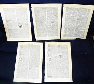 BADEN-WÜRTTEMBERG Eßlingen Durlach Canstatt Biberach Lahr Artikel & Wappen 1894 - Bild 1 von 1