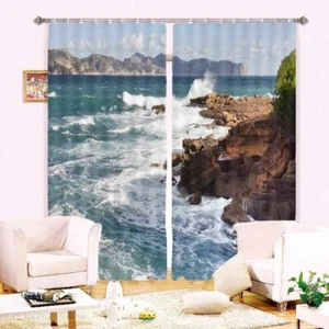 Great Channel Scenery 3D Blockout Photo Print Curtain Fabric Curtains Window - Imagen 1 de 10