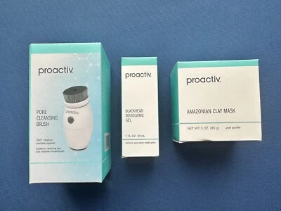 Cepillo limpiador de poros Proactiv y máscara de arcilla amazónica y gel disolvente de espinillas Foto 1 de 3