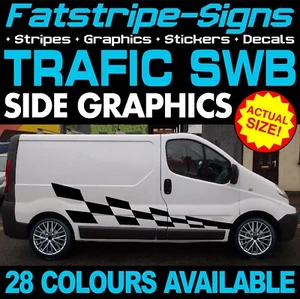 para adaptarse a RENAULT TRAFIC SWB GRÁFICOS PEGATINAS RAYAS CÁMPER FURGONETA AUTOCARAVANA - Imagen 1 de 2
