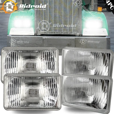 4PCS 4"X6" LED Headlights Original Replacement For Chevy C10 K10 Blazer Ford - Image 1 of 4