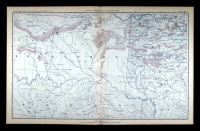 Mapa de la Guerra Civil Territorio Indígena de Arkansas Oklahoma Texas Chocktaw Nación Chickasaw Foto 1 de 3