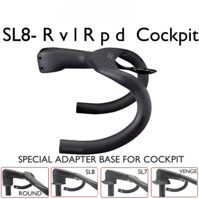 Manillar integrado de carbono para bicicleta de carretera para enrutamiento de cable interno completo SL7 SL8 Foto 1 de 4