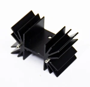 5pc Transistor TO-220 TO-3P Aluminum Heat Sink * 45x25mm WxD H=25mm Black + Pins - Picture 1 of 6