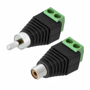 Husillo Cinch + conector Cinch RCA > bloque de terminal 2 pines adaptador abrazaderas de tornillo - Imagen 1 de 13