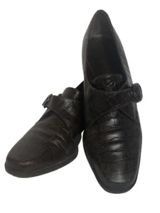 Bandolino Dress Loafers Shoes~ Women’s Sz 6~ Leather~ Block Heel ~ Animal Print - Picture 1 of 9