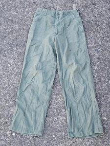 Vintage U.S Army Class 1 Type 1 OG 107 Sateen Cotton Military Pants Men's 28x31 - Picture 1 of 11
