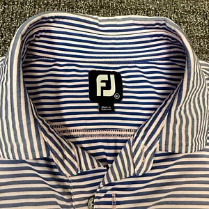 FootJoy FJ Polo Shirt Mens Size XL Blue Stripes Golf Stretch Performance Ombre - Picture 1 of 7