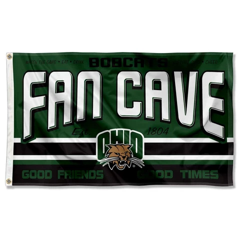 Ohio Bobcats Fan Man Cave Large Outdoor Flag Cover