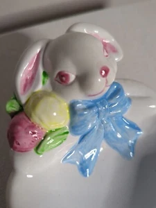 Vintage feine Keramik Osterhase Frühling handbemalt Servierschale  - Bild 1 von 5