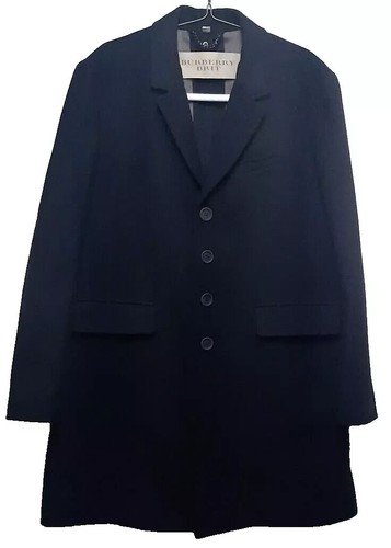 Cappotto soprabito Burberry Lyndson lana cashmere pelle taglia XXXL nero